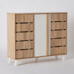 Alford 16-Pair Shoe Cabinet with 3 Doors