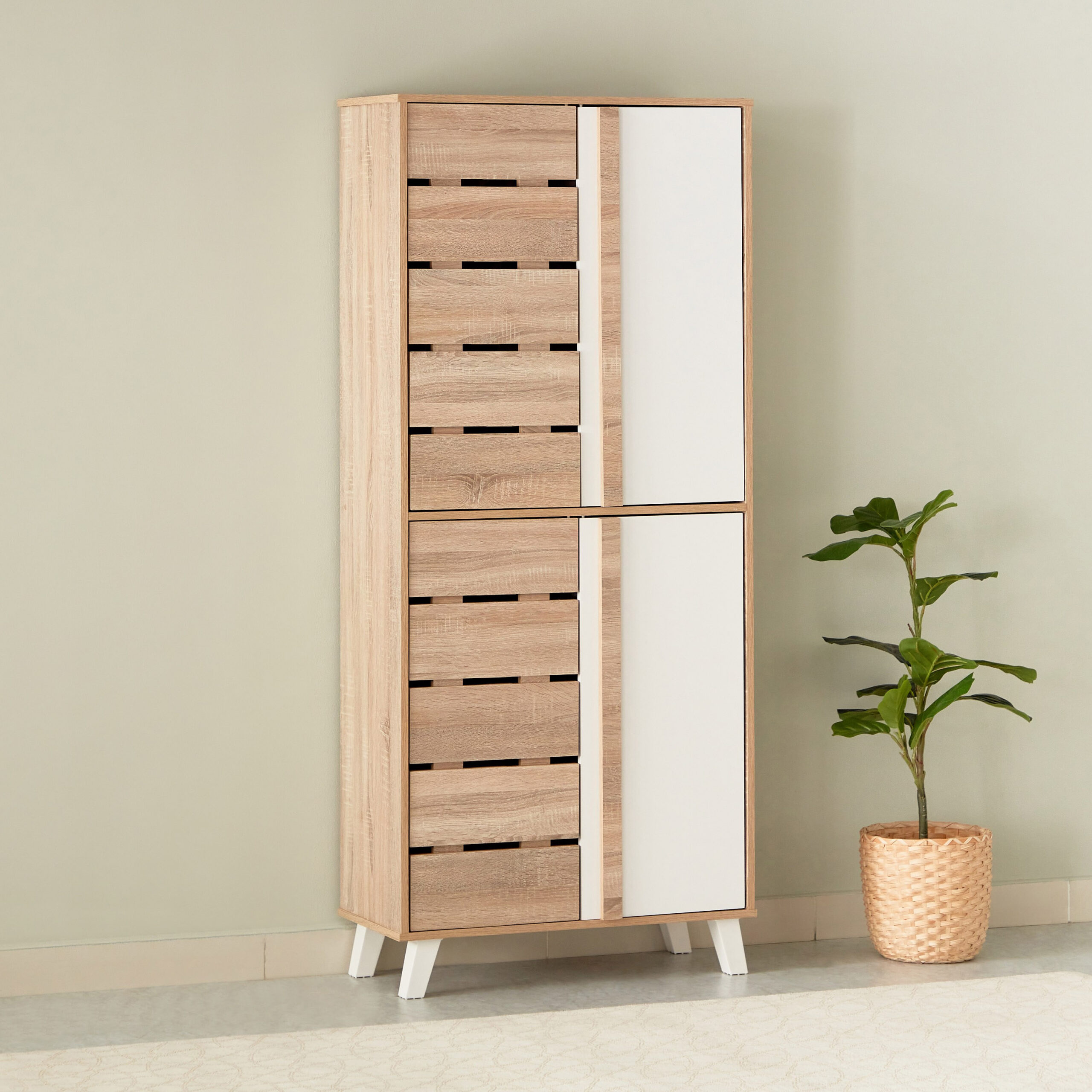 Alford 24-Pair Tall Shoe Cabinet with 4 Doors