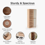 Alford 24-Pair Tall Shoe Cabinet with 4 Doors