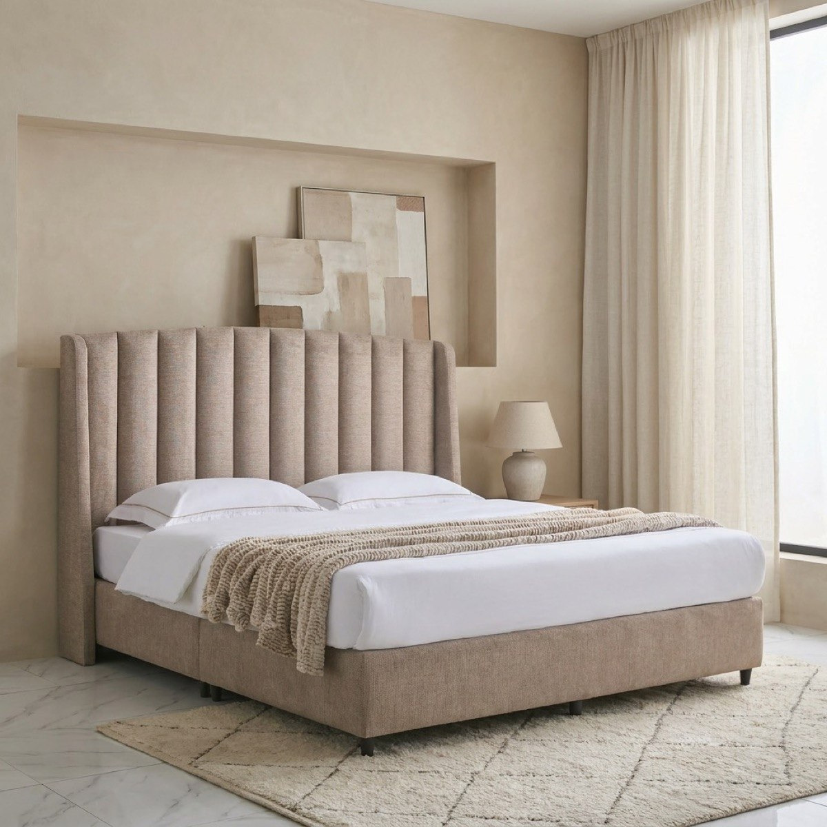 Maine Lewis Upholstered King Bed - 180x200 cm