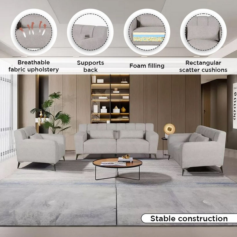Magnum 2-Seater Fabric Sofa with 2 Cushions - Image 6