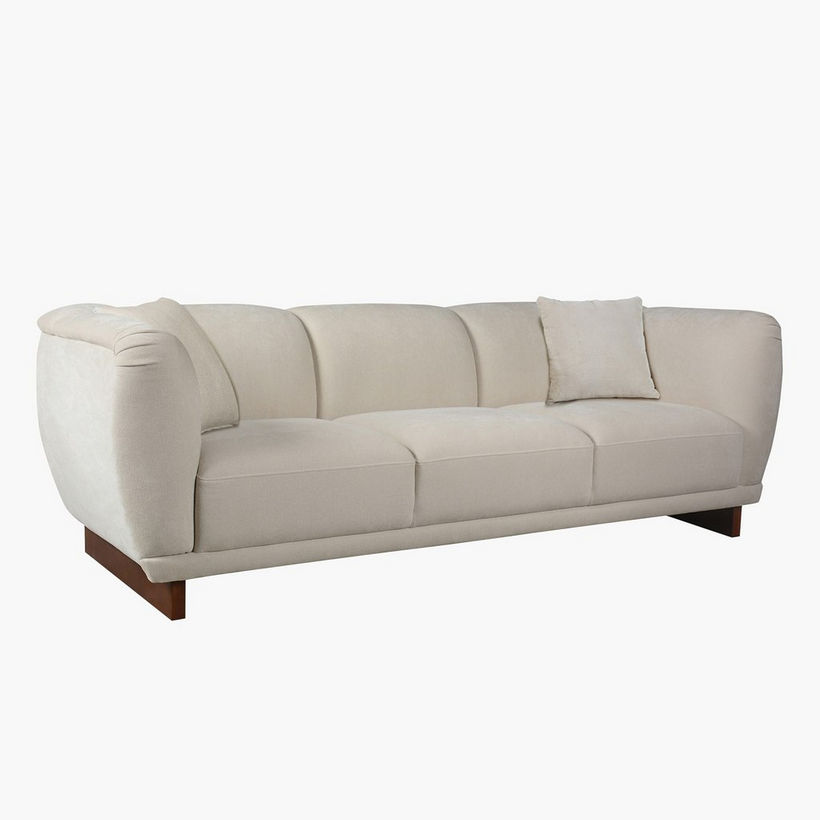 Clarkston 3-Seater Fabric Sofa with 2 Cushions - Image 4