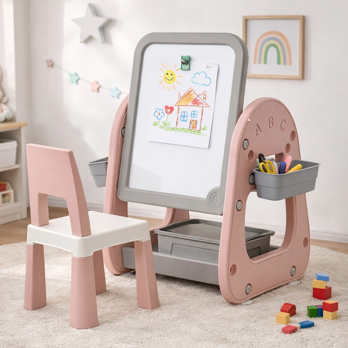 Iris Oslo 4-in-1 Building Block Study Table with Chair and Easel