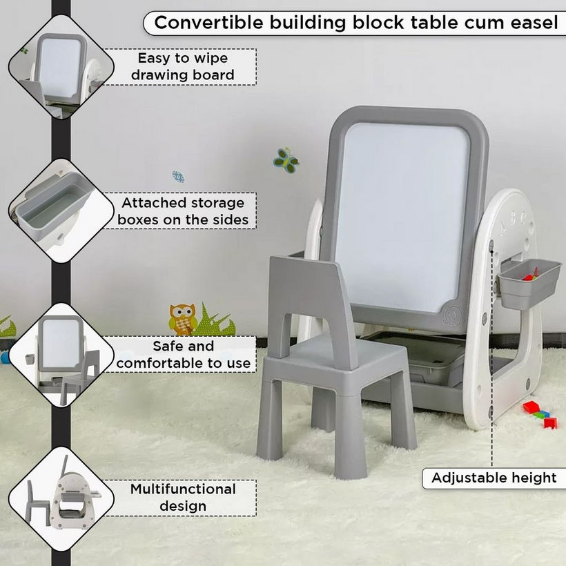 Iris Oslo 4-in-1 Building Block Study Table with Chair and Easel - Image 6