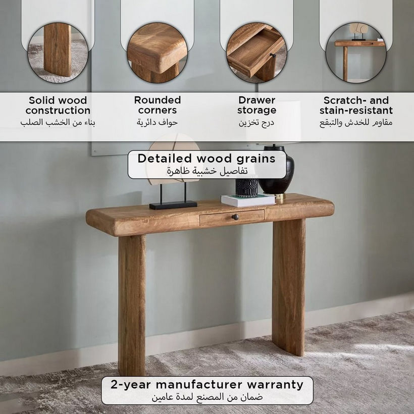 Cavon Clayton Solid Wood Console Table - Image 5