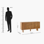 Cavon Clayton 4-Drawer Solid Wood Sideboard Buffet with 2 Doors
