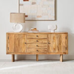 Cavon Clayton 4-Drawer Solid Wood Sideboard Buffet with 2 Doors