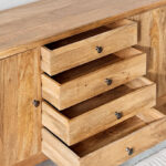 Cavon Clayton 4-Drawer Solid Wood Sideboard Buffet with 2 Doors