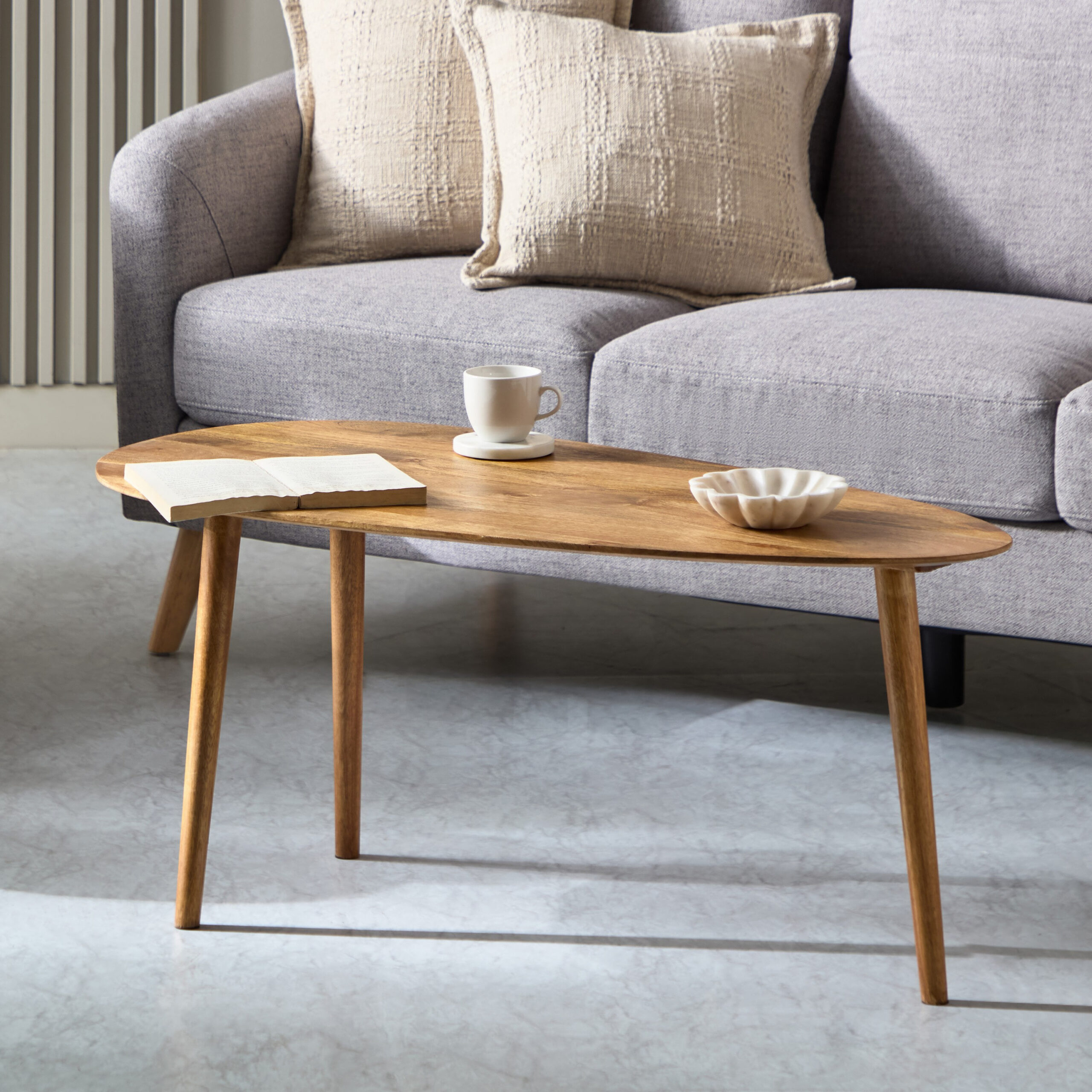 Vendra Mourya Oval Solid Wood Coffee Table