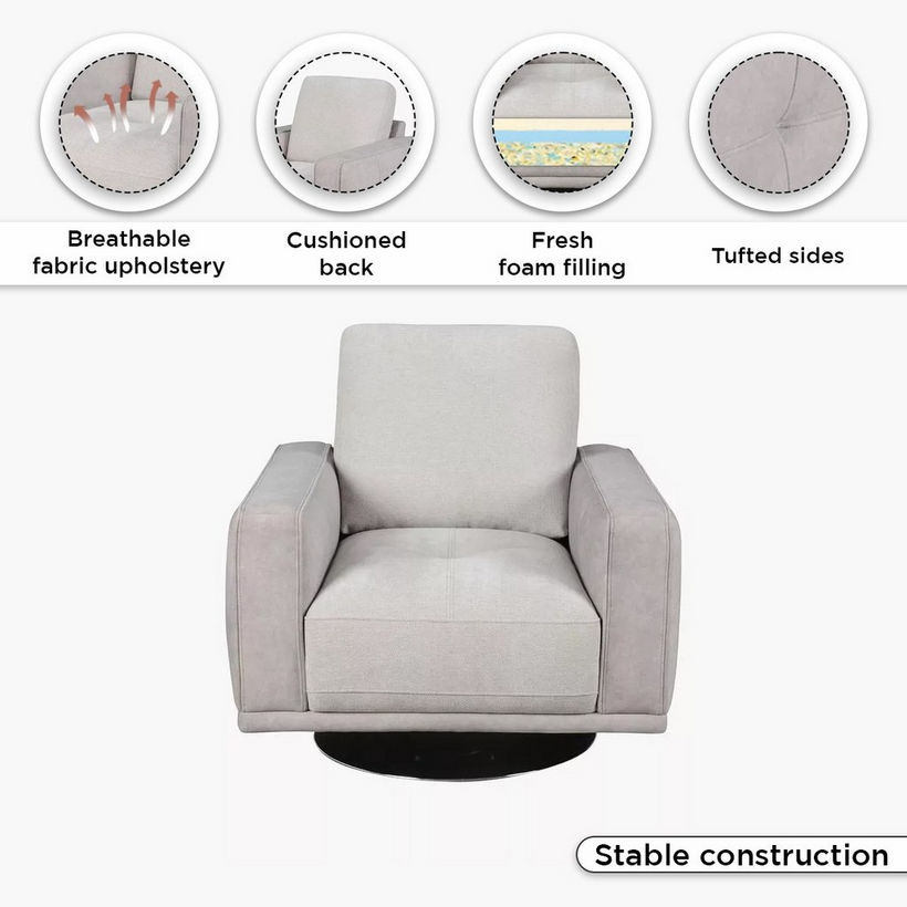 Texas Armchair Fabric Sofa with Swivel - Image 6