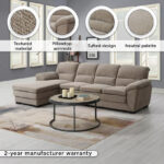 Leonardo 4-Seater Left Corner Fabric Sofa