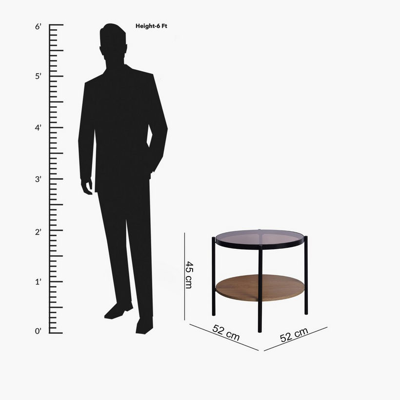Velmont Glass Top End Table with Shelf - Image 2
