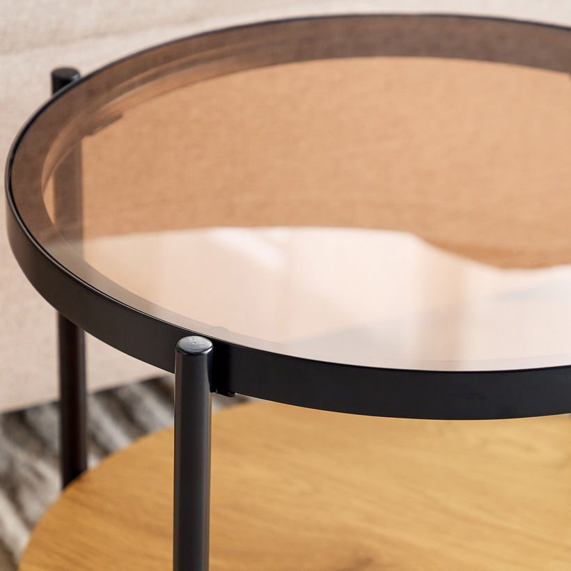 Velmont Glass Top End Table with Shelf - Image 4