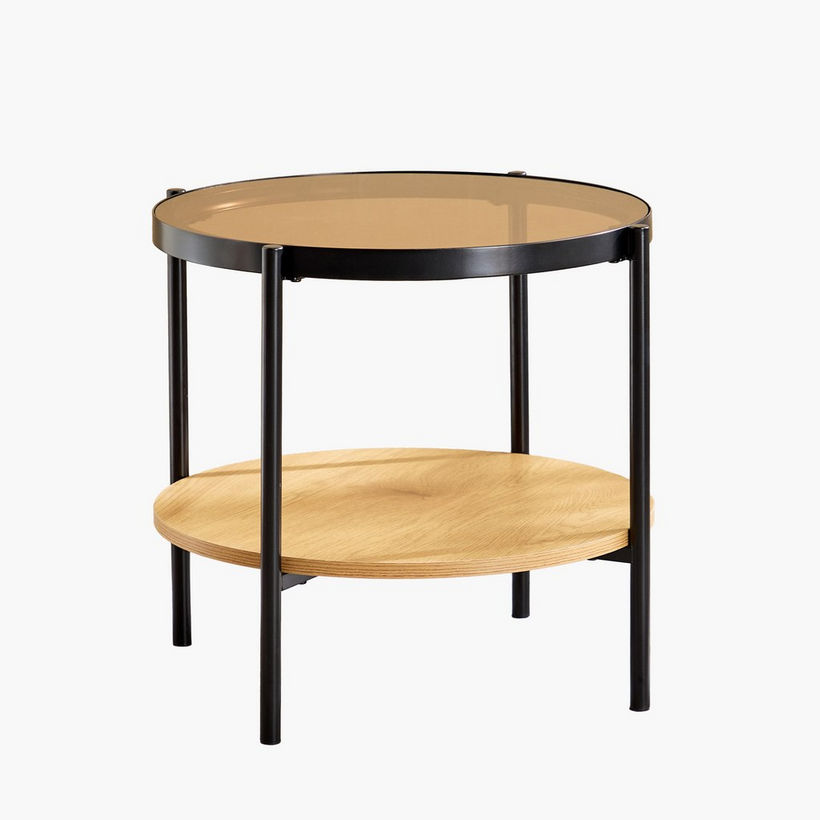 Velmont Glass Top End Table with Shelf - Image 7
