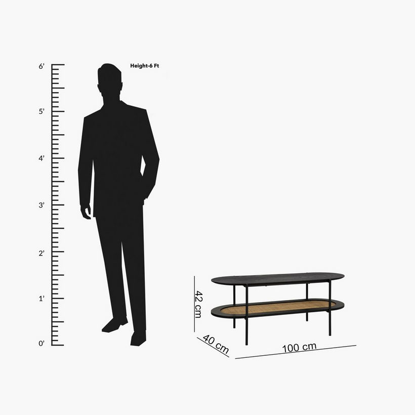 Monty Rattan 1 Metre TV Stand for TVs up to 40 inches - Image 2