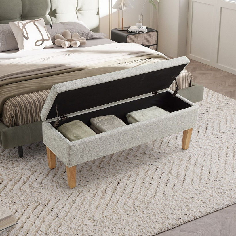 Carol Fabric Bench with Storage - Image 3