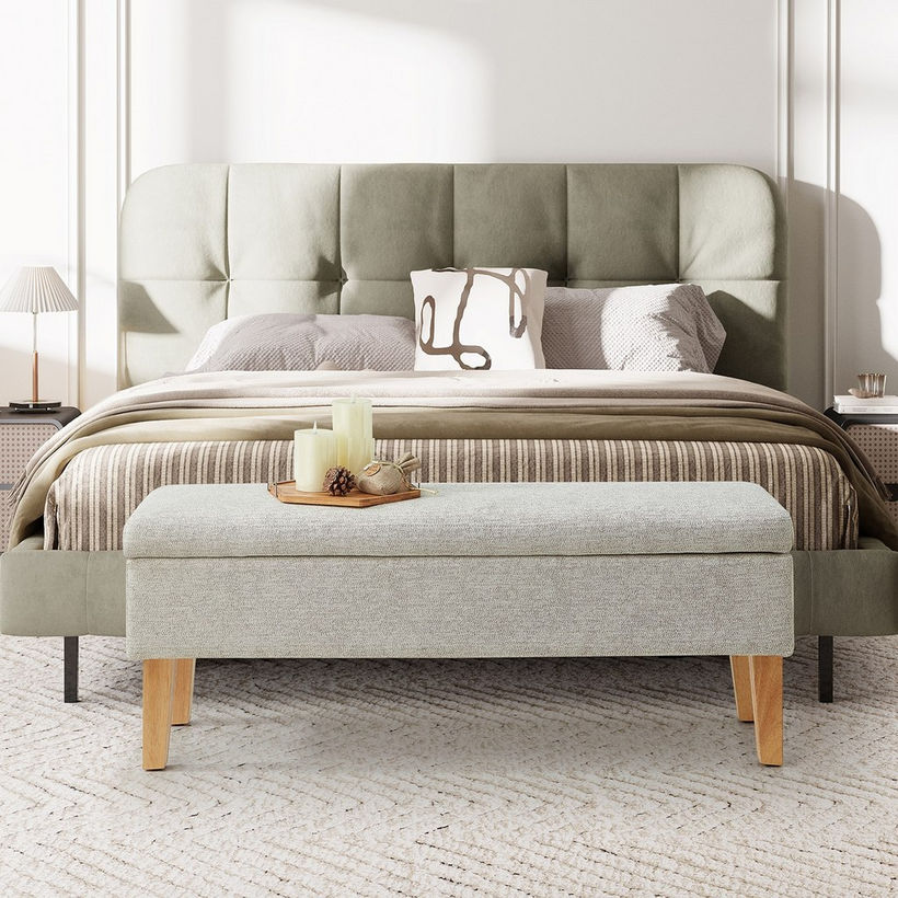 Carol Fabric Bench with Storage - Image 9