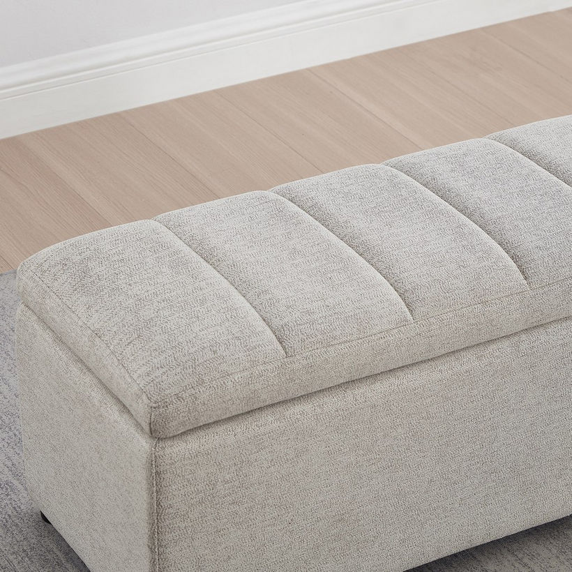 Orlean Fabric Bench with Storage - Image 4
