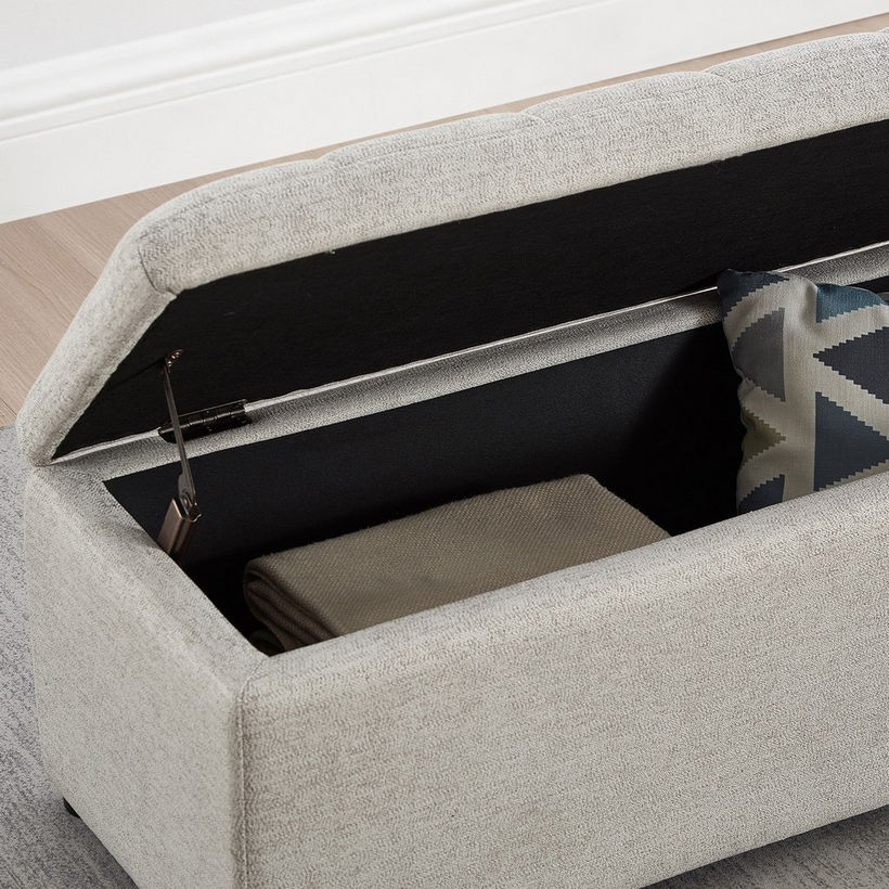 Orlean Fabric Bench with Storage - Image 8