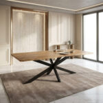 Vendra Clifton 8-Seater Live Edge Solid Wood Dining Table