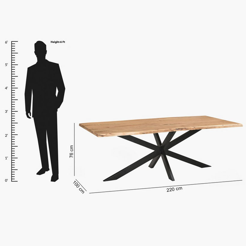 Vendra Clifton 8-Seater Live Edge Solid Wood Dining Table - Image 2