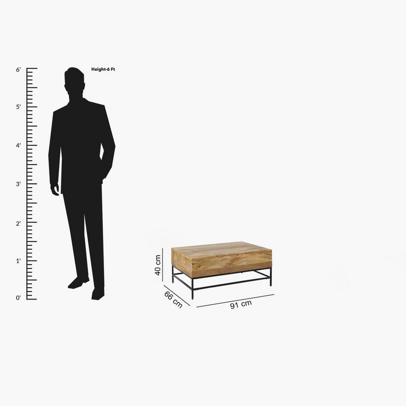 Cavon Amigo Solid Wood Lift Top Coffee Table - Image 2