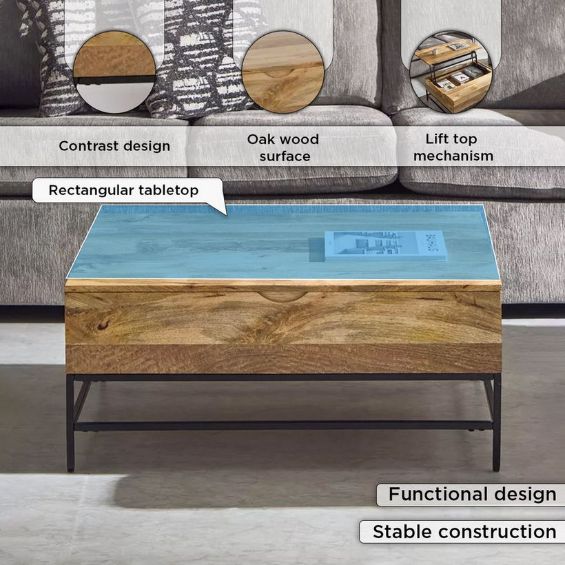 Cavon Amigo Solid Wood Lift Top Coffee Table - Image 7