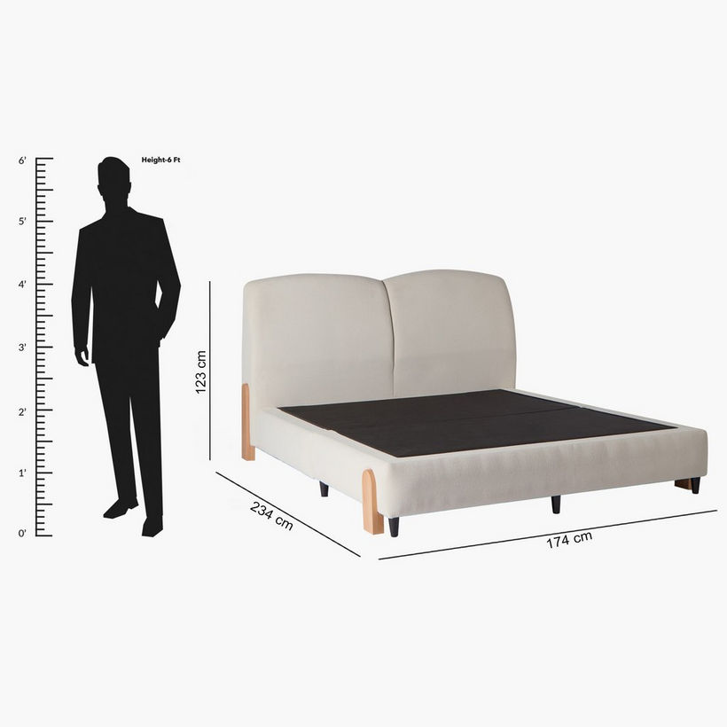 Movo Nordica Abby Upholstered Queen Bed - 160x200 cm - Image 2