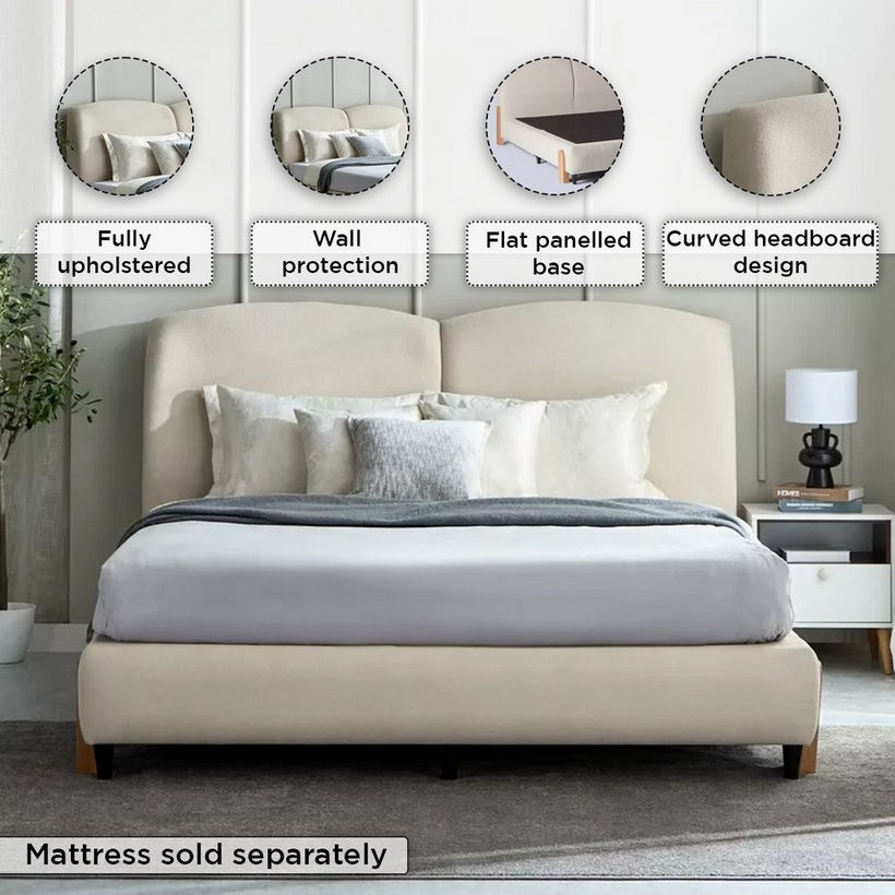 Movo Nordica Abby Upholstered Queen Bed - 160x200 cm - Image 5