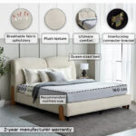 Movo Nordica Abby Upholstered Queen Bed - 160x200 cm