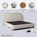 Movo Nordica Abby Upholstered Queen Bed - 160x200 cm