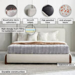 Movo Pearl Tuscany Upholstered King Bed - 180x200 cm