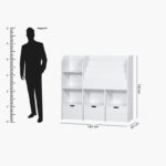 Movo Vanilla Cosmic Storage Cabinet and Bookcase with 3 Drawers