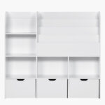 Movo Vanilla Cosmic Storage Cabinet and Bookcase with 3 Drawers