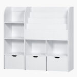 Movo Vanilla Cosmic Storage Cabinet and Bookcase with 3 Drawers