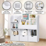 Movo Vanilla Cosmic Storage Cabinet and Bookcase with 3 Drawers