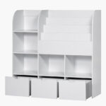 Movo Vanilla Cosmic Storage Cabinet and Bookcase with 3 Drawers