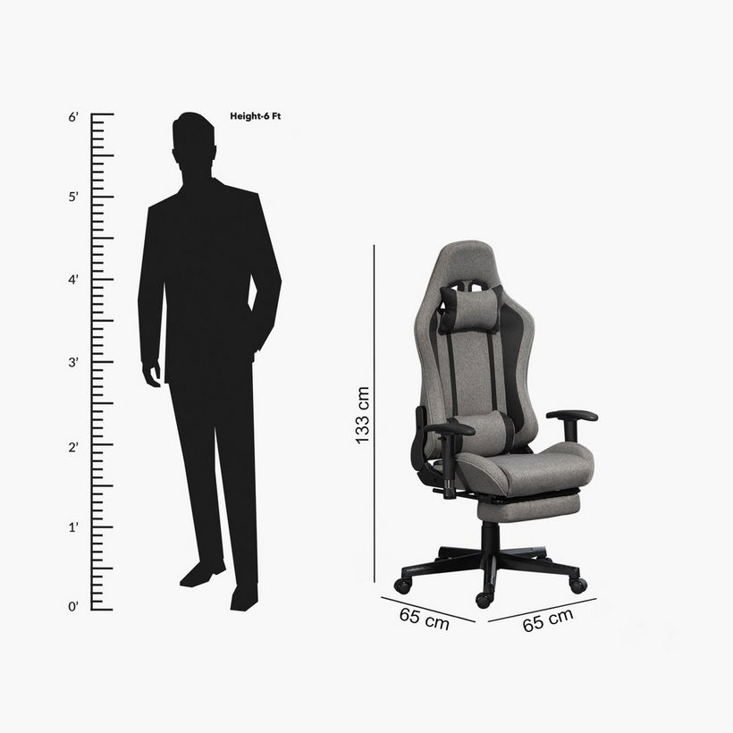 Troy Gaming Chair with Footrest - Image 2