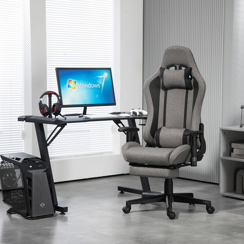 Troy Gaming Chair with Footrest - Image 3