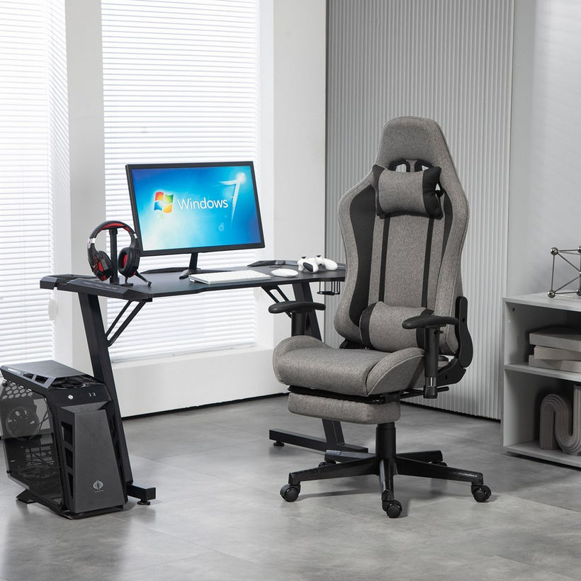 Troy Gaming Chair with Footrest - Image 4