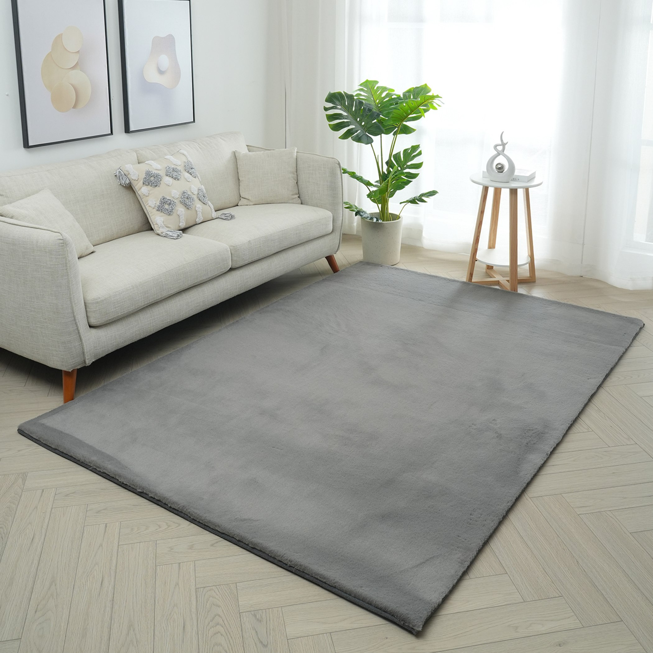 Faux Rabbit Fur Rug - 160x230 cm