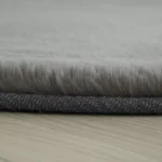 Faux Rabbit Fur Round Rug - 90 cm