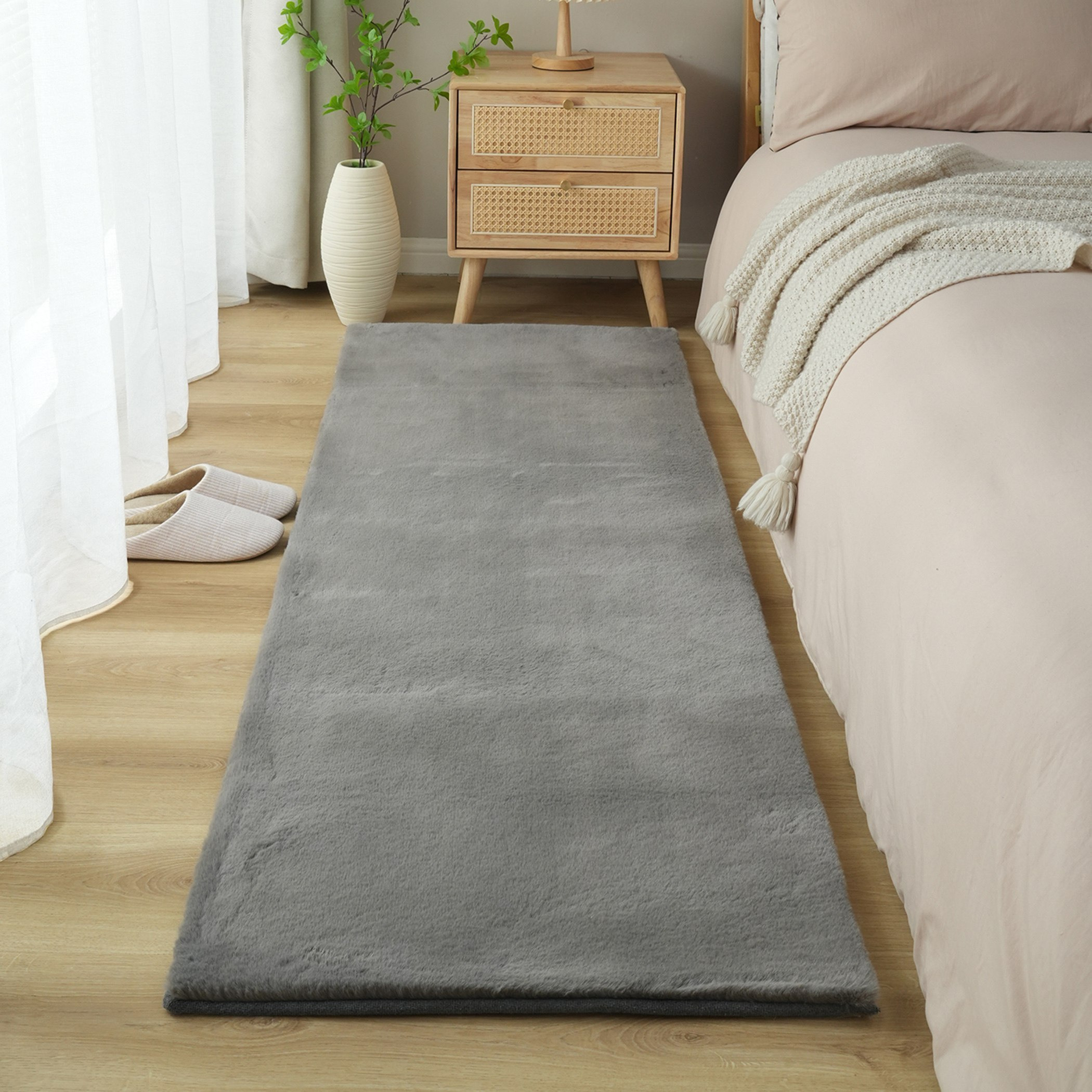 Faux Rabbit Fur Rug - 60x180 cm