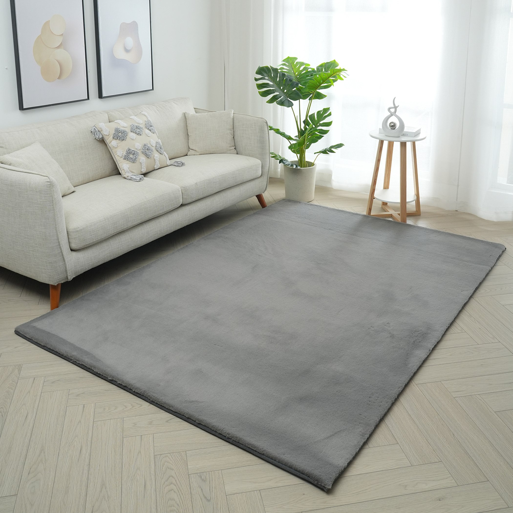 Faux Rabbit Fur Rug - 240x350 cm