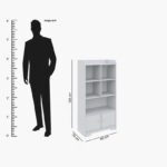 Vanilla Cody Bookcase Storage Unit with 2 Doors
