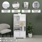 Vanilla Cody Bookcase Storage Unit with 2 Doors