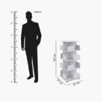 Movo Vanilla Ollie Rotating Bookcase Storage Unit