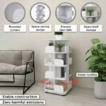 Movo Vanilla Ollie Rotating Bookcase Storage Unit