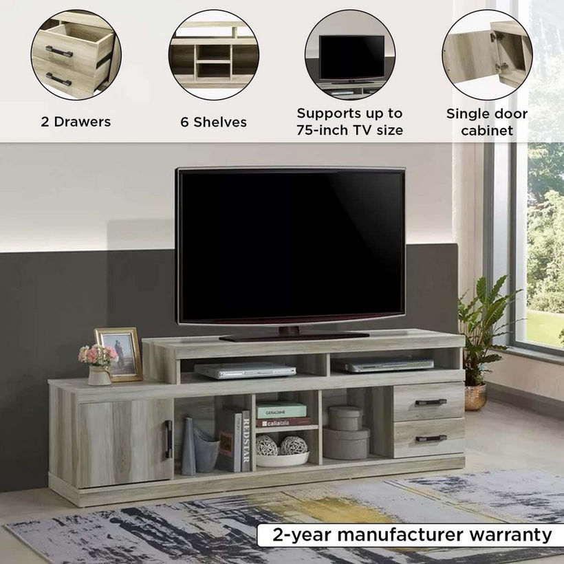 Vice 1.8 Metre High TV Unit for TVs up to 75 inches - Image 14