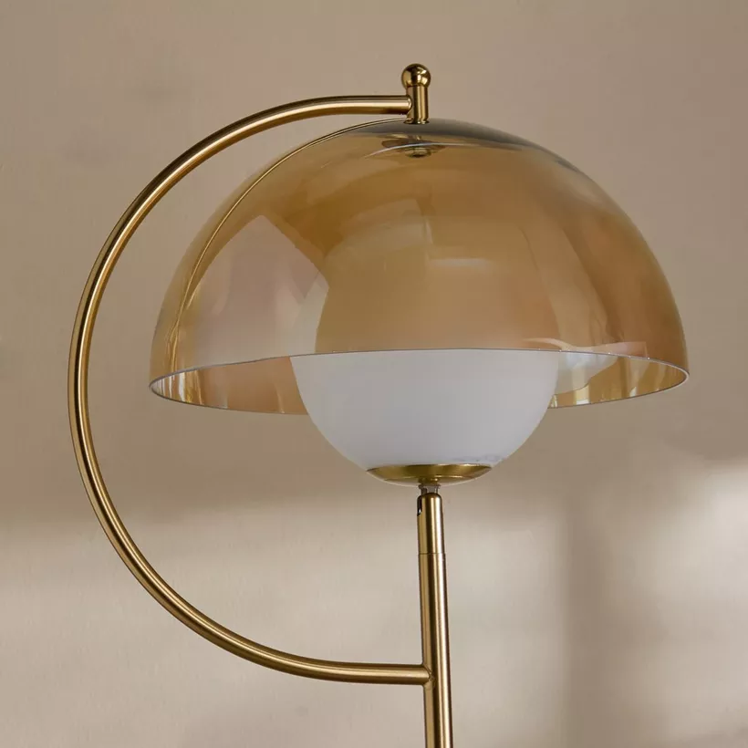 Rollins Metal Floor Lamp with Glass Shade - 164 cm - Image 4